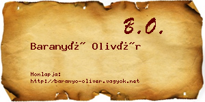 Baranyó Olivér névjegykártya