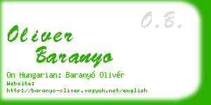 oliver baranyo business card